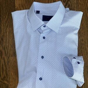 David Donahue Lavendar/Purple Plaid Dresss Shirt 17.5 x 34/35